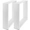 Rectangular legs for small table of white steel 300 x 80 x 430 mm 2-pack