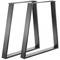 Prostokątne nóżki stołowe. Nogi z czarnej stali 700 x 85 x 730 mm 2-pak