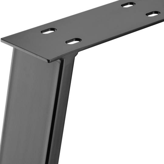 Prostokątne nóżki stołowe. Nogi z czarnej stali 700 x 85 x 730 mm 2-pak