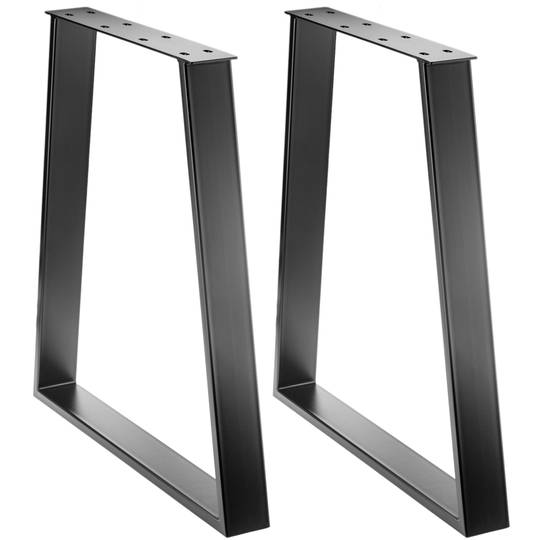 Prostokątne nóżki stołowe. Nogi z czarnej stali 700 x 85 x 730 mm 2-pak