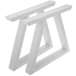 Pés retangulares para mesa e banqueta. Pernas de aço branco 300 x 80 x 430 mm 2 unidades