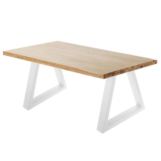 Rectangular feet for table and stool. White steel legs 300 x 80 x 430 mm 2-pack