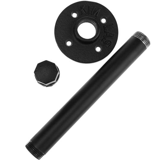 Porta-rolos de 200 mm para papel higiênico em aço. Tubo industrial e vintage