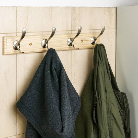 Perchero de pared Colgador de ropa y toallero con 3 ganchos dobles