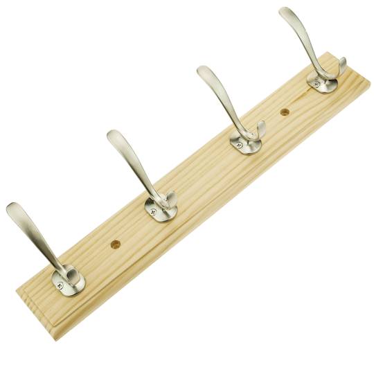 Cabide de parede Toalheiro com 4 ganchos duplos