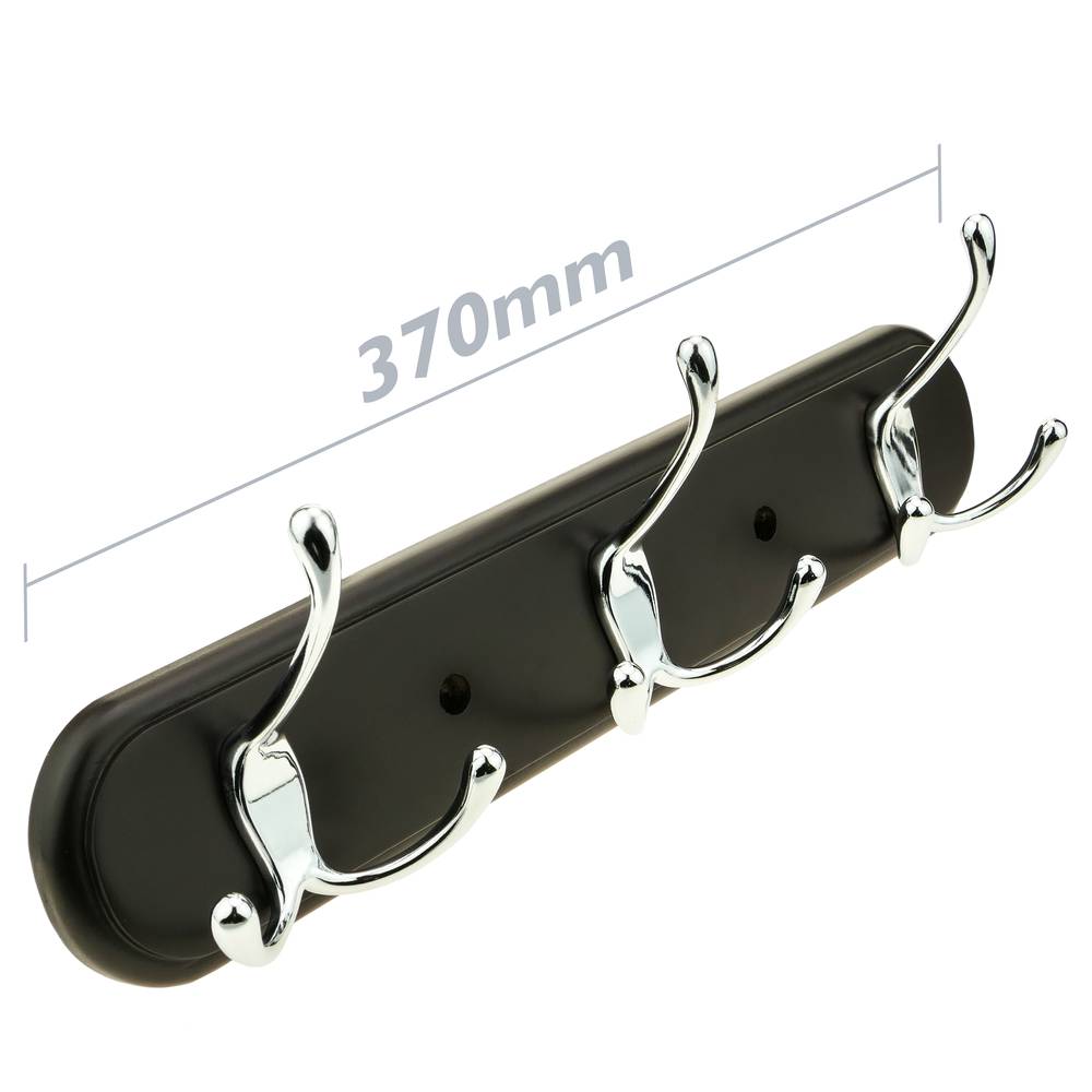 Coat hook for wall mount Clothes hanger and towel rack with 3 double hooks
