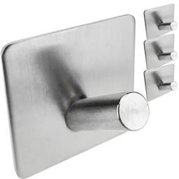 Wand Garderobe aus Edelstahl. Handtuchhalter Kleiderhaken mit 1 geneigt Haken 4-pack