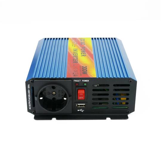 Onda pura inversor elétrico 10 ~ 16VDC para 220VAC 300W USB solar