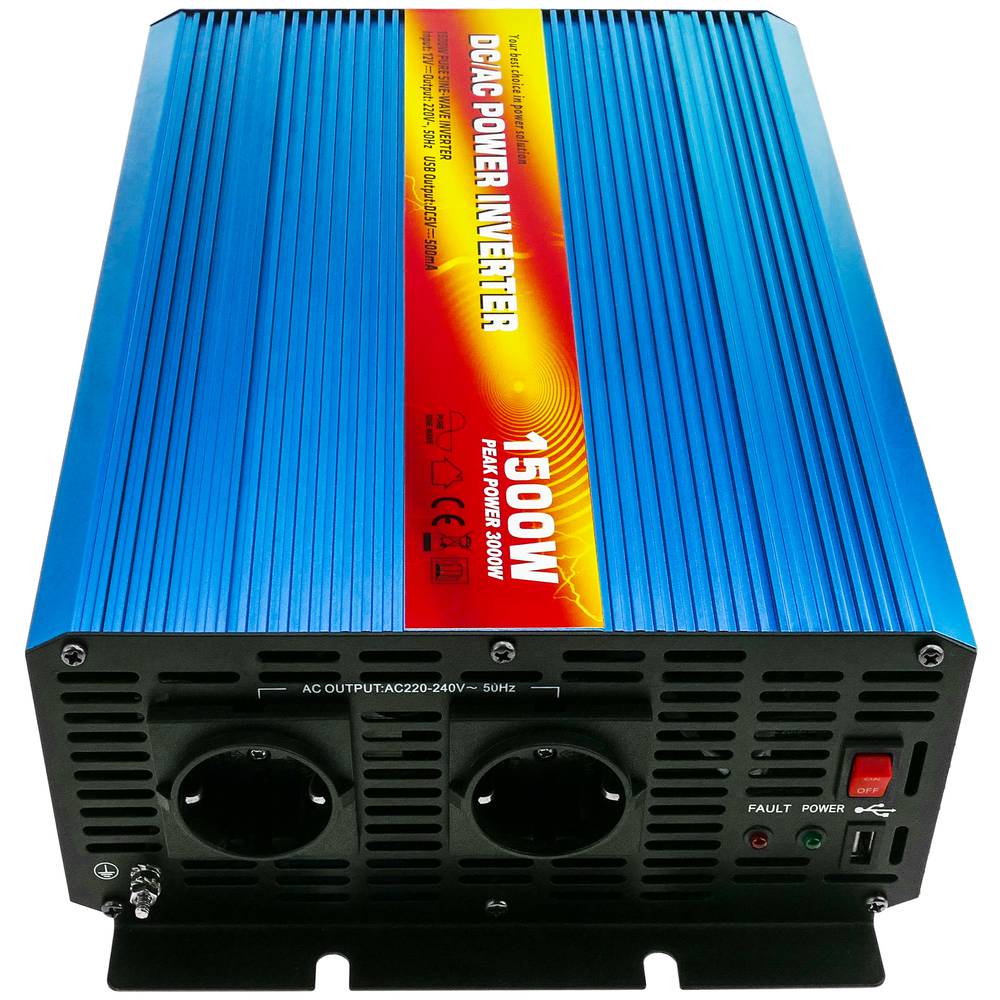 Onde électrique pure d'onde 12VDC à 220VAC 1500W solaire USB