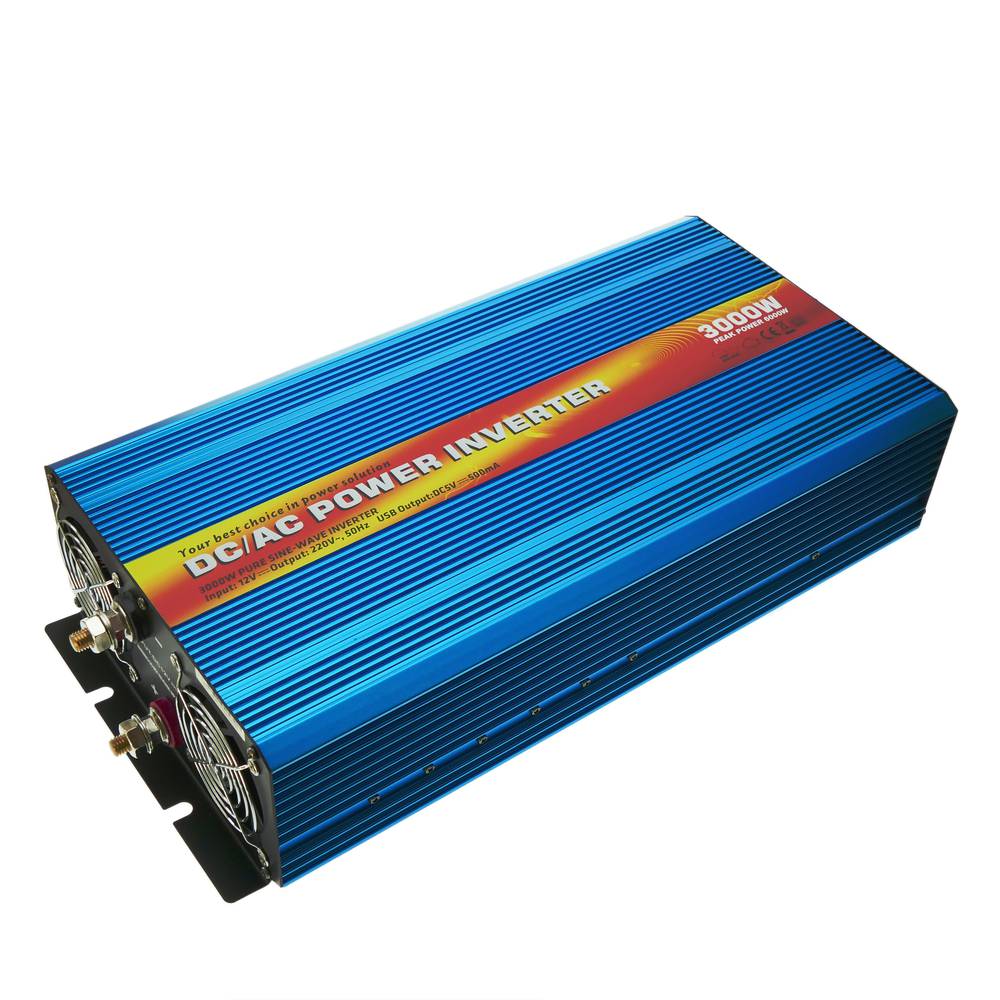 Onda pura inversor elétrico 10 ~ 16VDC para 220VAC 3000W USB solar