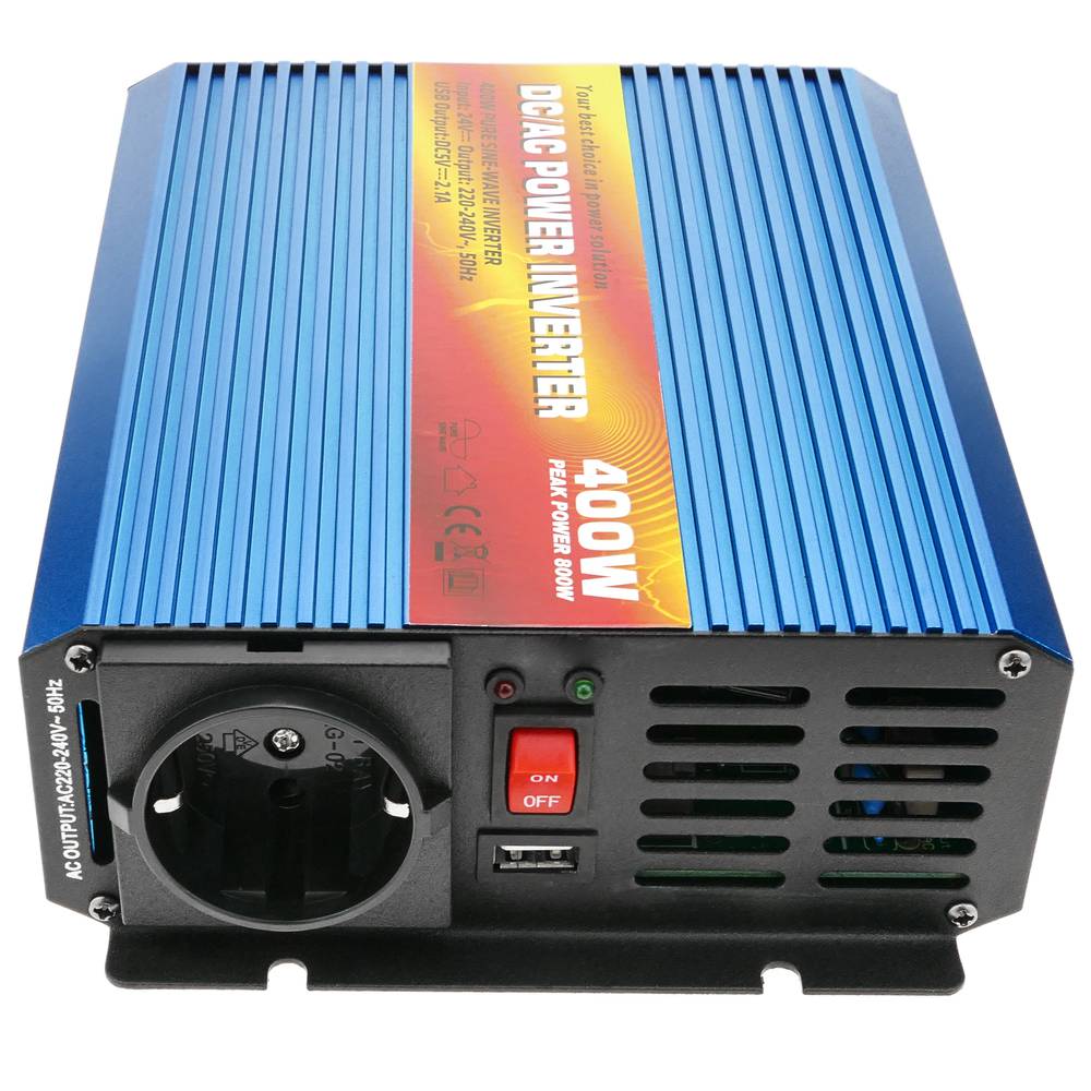 Inverter elettrico ad onda pura da 20 ~ 31VDC a 220VAC 400W USB solare