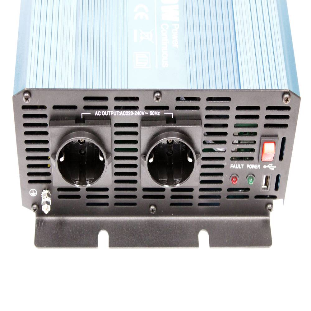 Inversor eléctrico de onda pura 20~31VDC a 220VAC 2500W USB solar