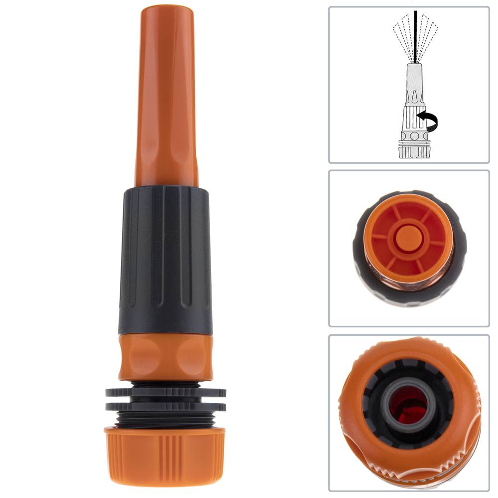 Hose spray nozzle for 16 and 19 mm hoses