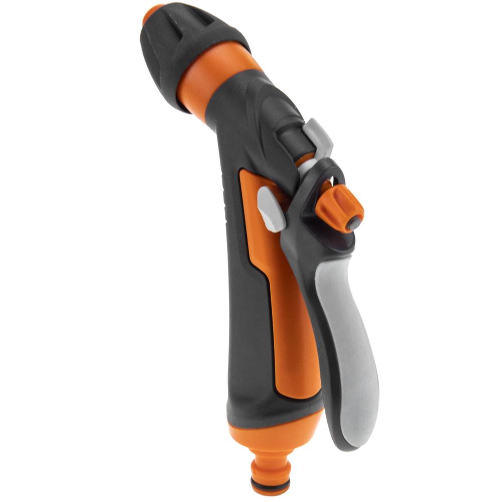 Pistola pulverizador de riego regulable con conector rápido y gatillo posterior