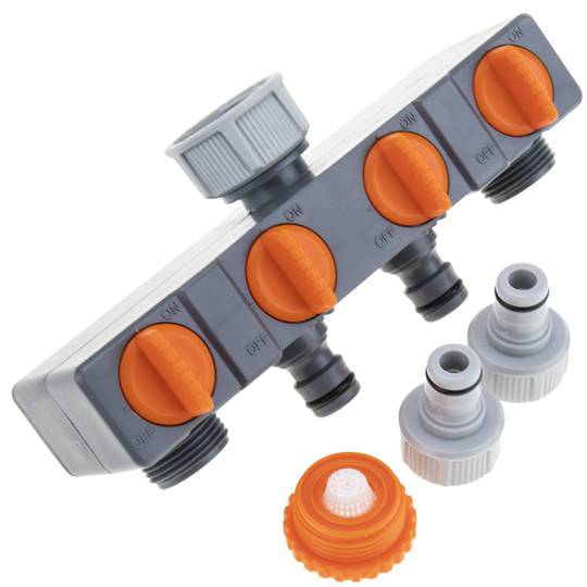Adaptateur 4 voies pour robinet de jardin 3/4