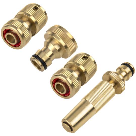 Kit 4 pièces de connexion rapide en laiton pour tuyaux