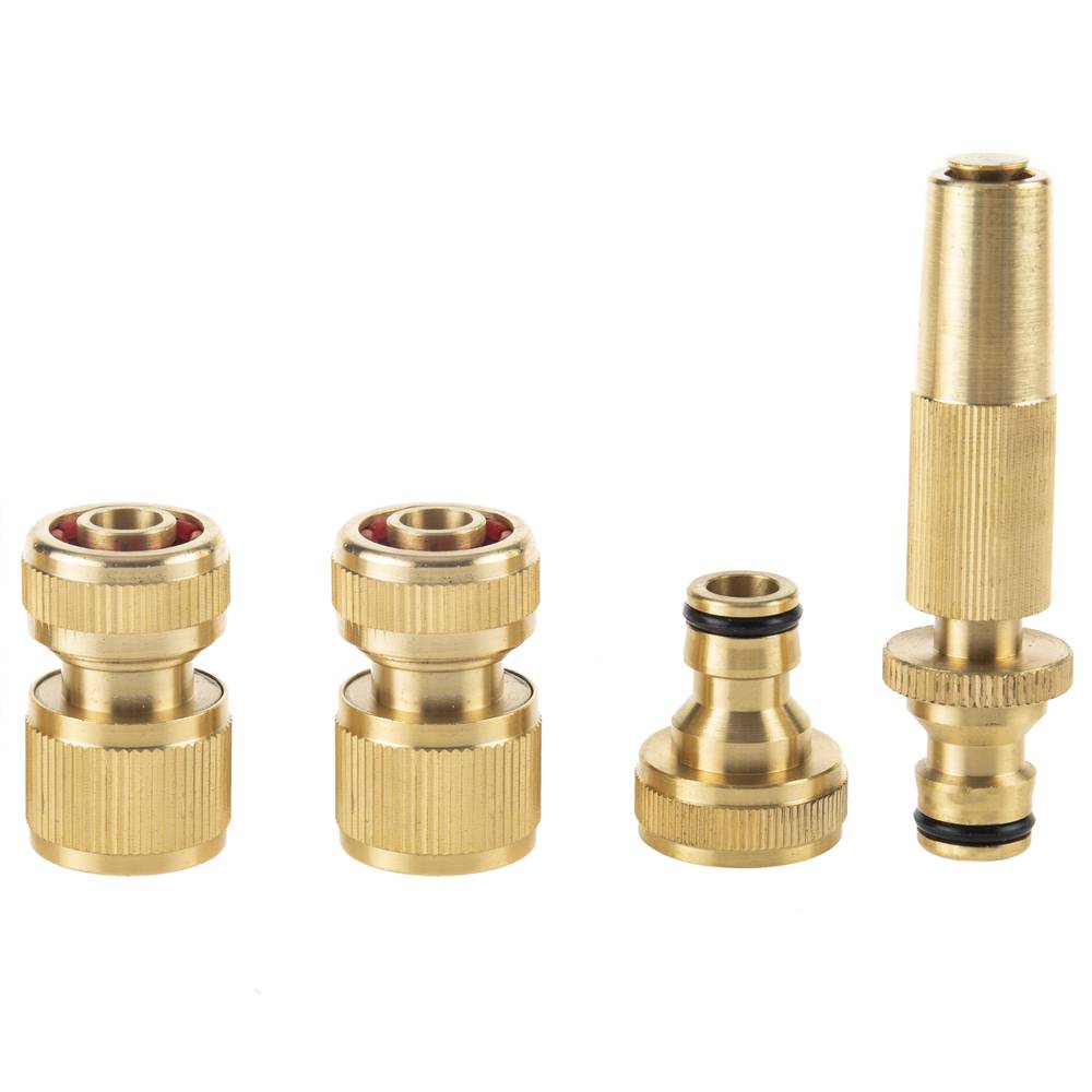 Set Raccordi Rapidi In Ottone Massiccio Per Tubo Da Giardino - 3/4 E 1/2 Pollice - Connettori, Adattatori E Doppio Maschio - Anticorrosione