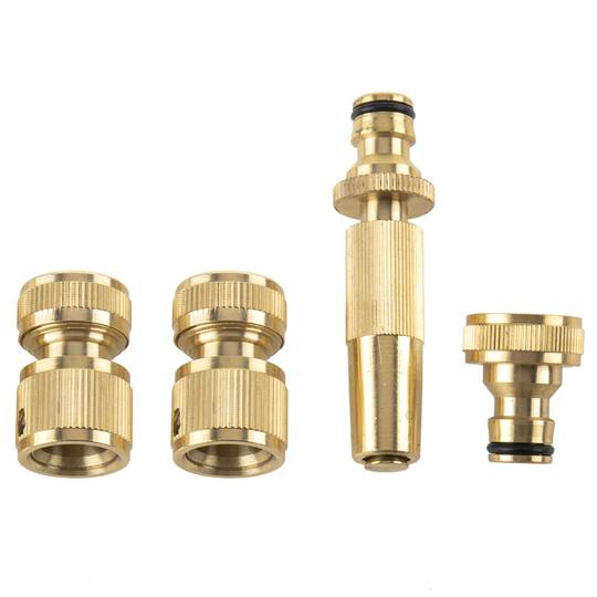 Kit 4 pièces de connexion rapide en laiton pour tuyaux