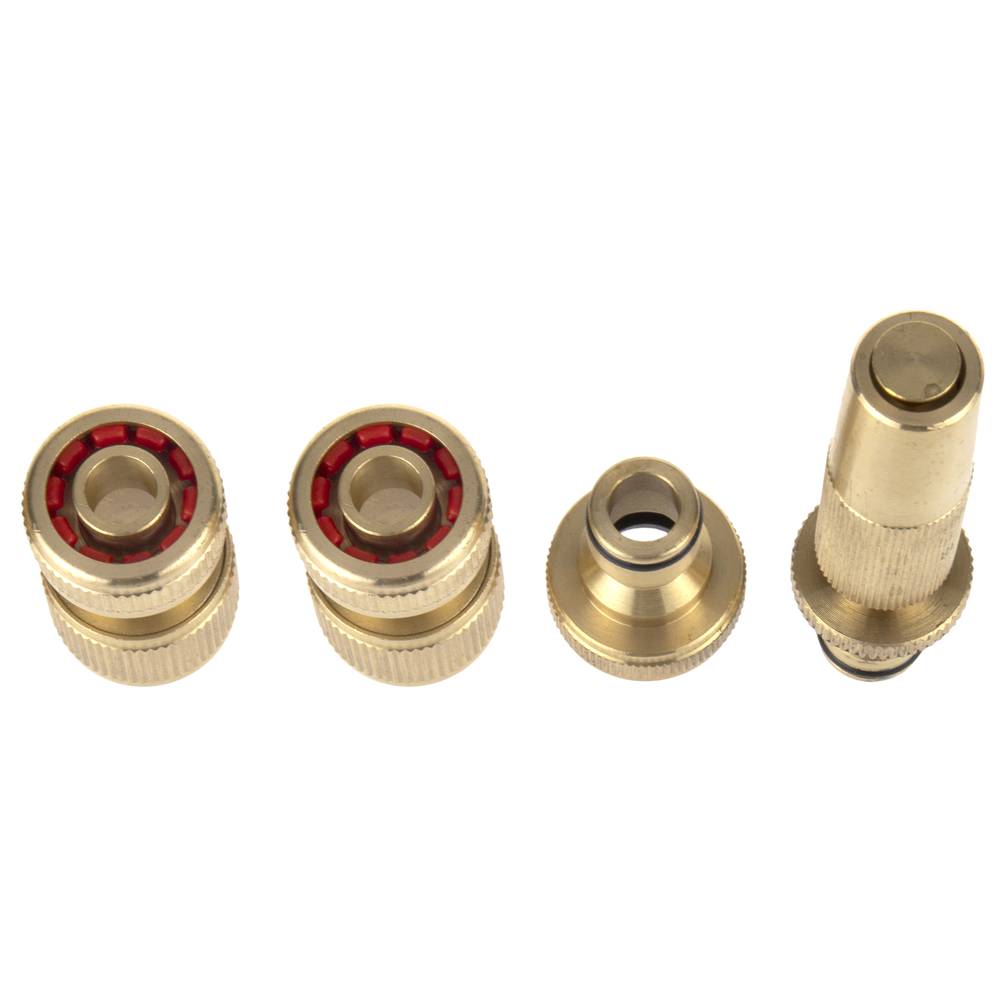 GardeningWill Kit Connettori Rapidi In Ottone Per Tubo Da Giardino – 2 Set (4 Pezzi) Con Attacco 3/4" Femmina E Maschio