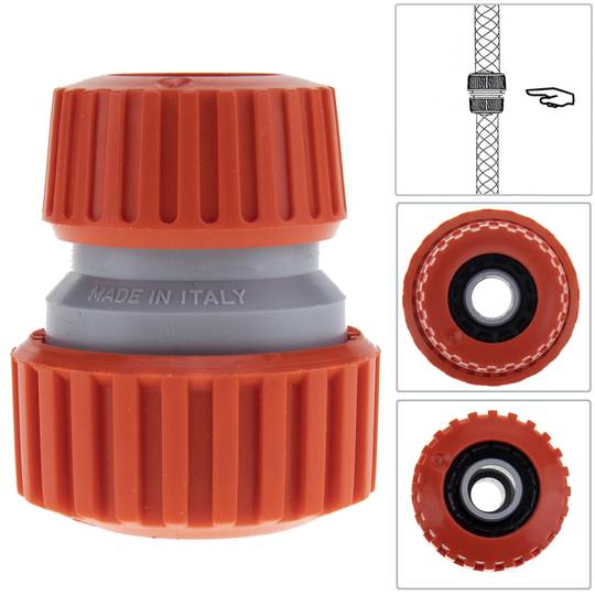 Hose connection hose with clamp 20 x 26 mm