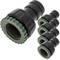Pak van 5 stuks vrouwelijke kraanadapter met 3/4 - 1 inch draad zwarte en groene kleur