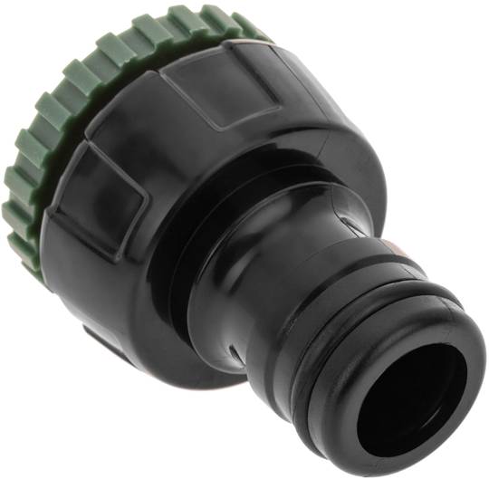 Pak van 5 stuks vrouwelijke kraanadapter met 3/4 - 1 inch draad zwarte en groene kleur