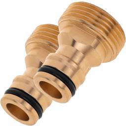 Pack de 2 adaptadores de torneira com rosca macho 3/4" em latão