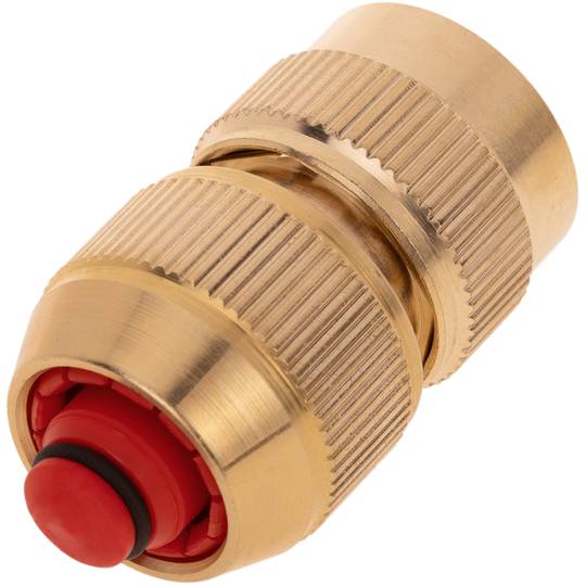 Connettore Per Tubo Da Giardino In Ottone 1/2" Con Arresto Automatico Acqua – Raccordo Antiruggine