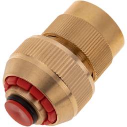 Enlace rápido doble stop de 19 mm de latón zincado para instalación de programador de riego