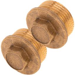 Confezione da 2 pezzi Tappo maschio da 3/4" in ottone zincato per installazioni idrauliche