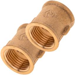 Pack de 2 unidades Bucha fêmea latão zincado 1/2" para instalações de água