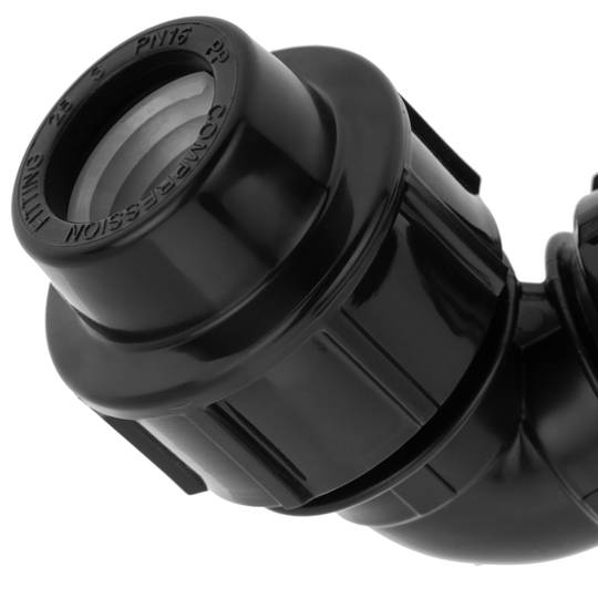 Conexão em cotovelo de polietileno de 32 mm x 1“ para sistema de irrigação