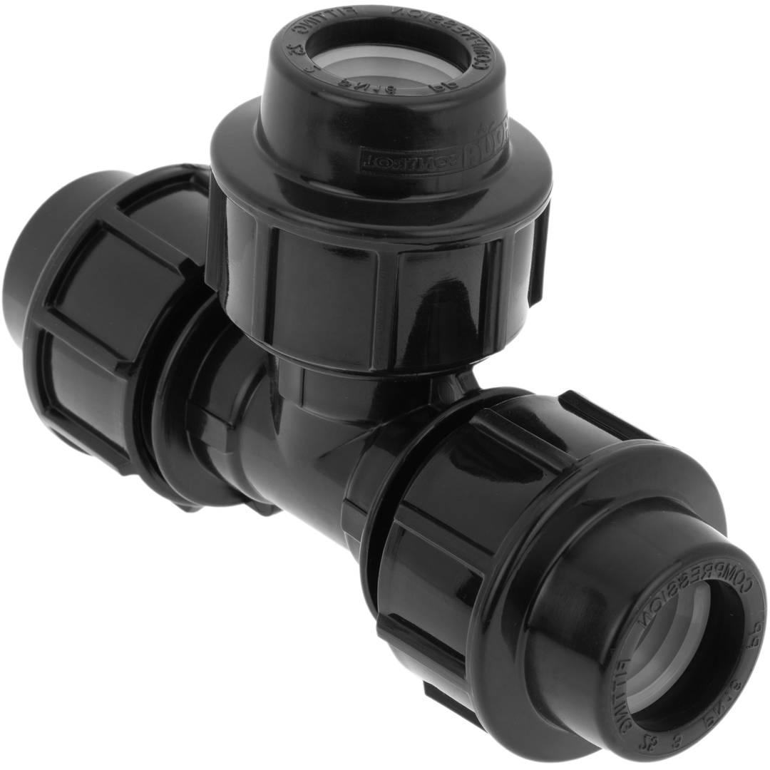 Pack de 5 unidades ligação T em polietileno 20 mm x 1/2“ para sistema de rega