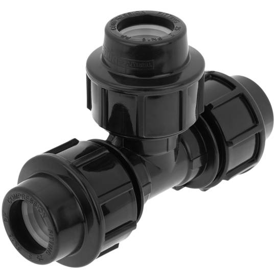 Pak van 5 stuks polyethyleen T-aansluiting 25 mm x 3/4“ voor irrigatiesysteem