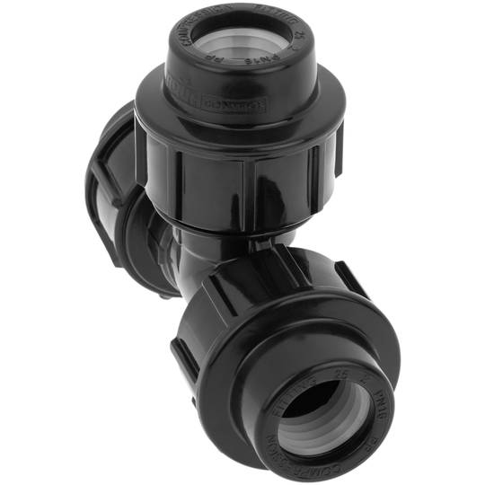 Pak van 5 stuks polyethyleen T-aansluiting 25 mm x 3/4“ voor irrigatiesysteem