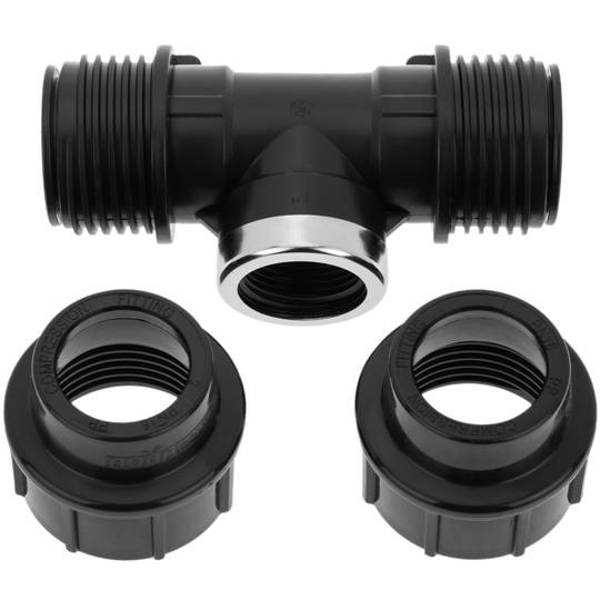 Pack de 5 unidades conexión T con rosca hembra de polietileno 25 mm x 3/4“ para sistema de riego