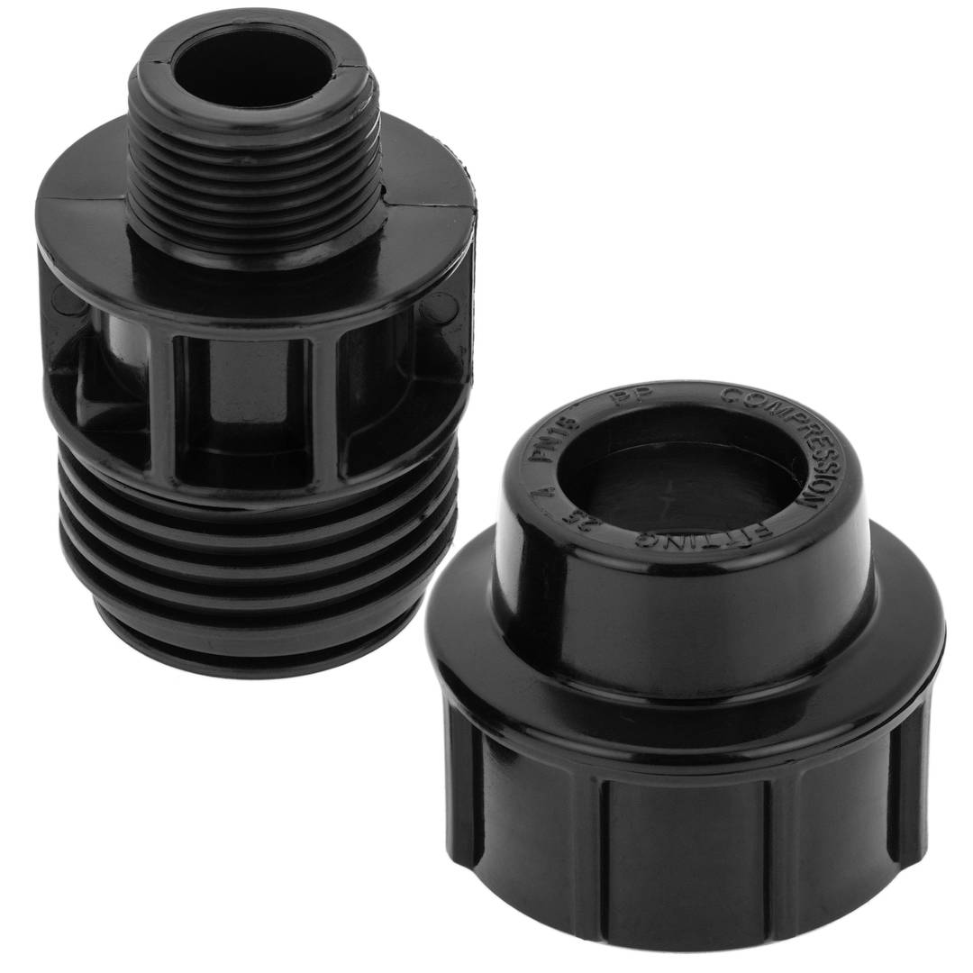 Packung mit 5 Stück Polyäthylenanschluss mit Außengewinde 20 mm x 1/2“ für Bewässerungssystem