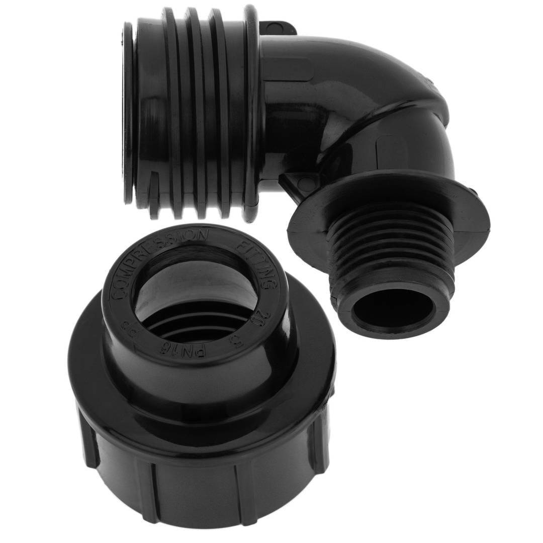 Embalagem com 5 unidades de polietileno rosca macho angular 25 mm x 3/4“ terminal para sistema de irrigação