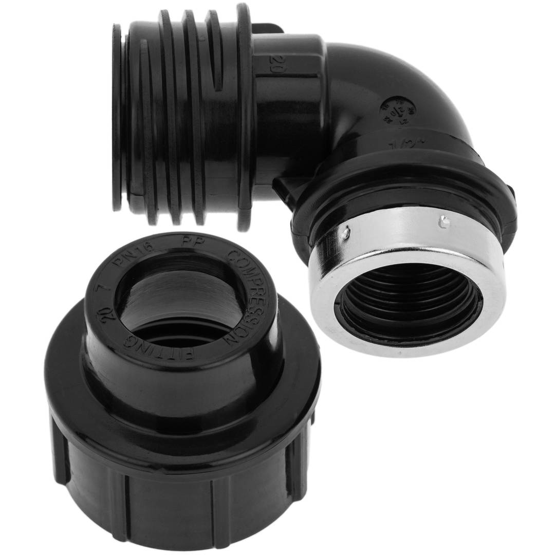 32 mm x 1“ abgewinkelter Polyethylen-Innengewindeanschluss für Bewässerungssystem