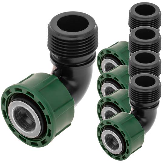 Pacote com 5 unidades de manifold rosca solta cotovelo 1 polegada cor preta