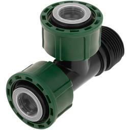 Manifold cotovelo em forma de "T" rosca solta 1 polegada cor preta