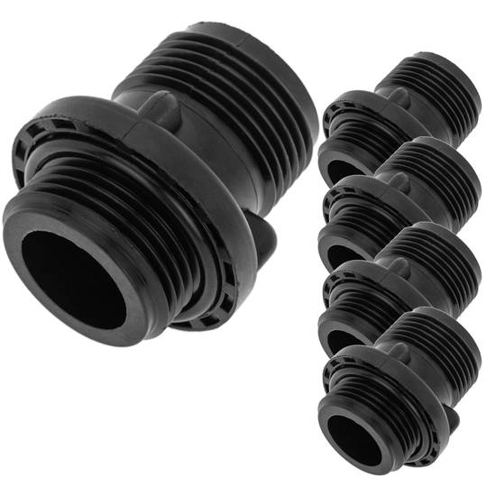 Pack de 5 unidades machón con junta tórica para colectores de 1 pulgada negro