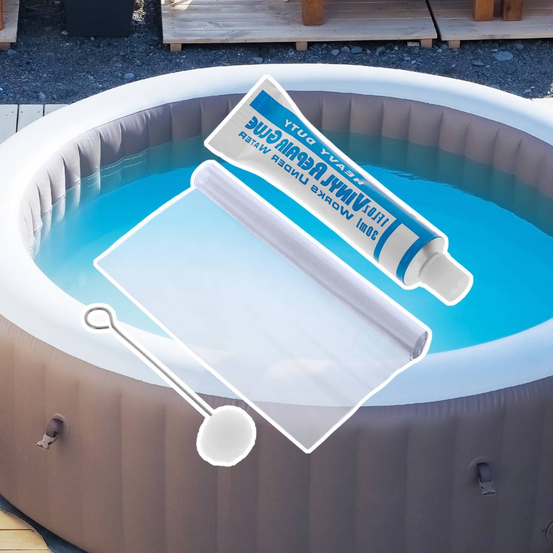 Kit de réparation de piscine gonflable avec patchs 6 x 3,75 - Cablematic