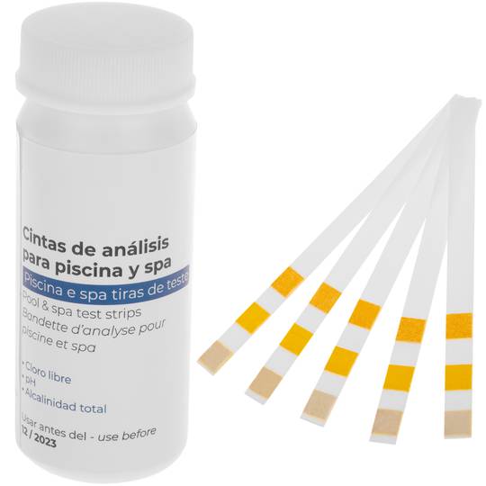 Cintas reactivas de análisis del agua para piscina y spa