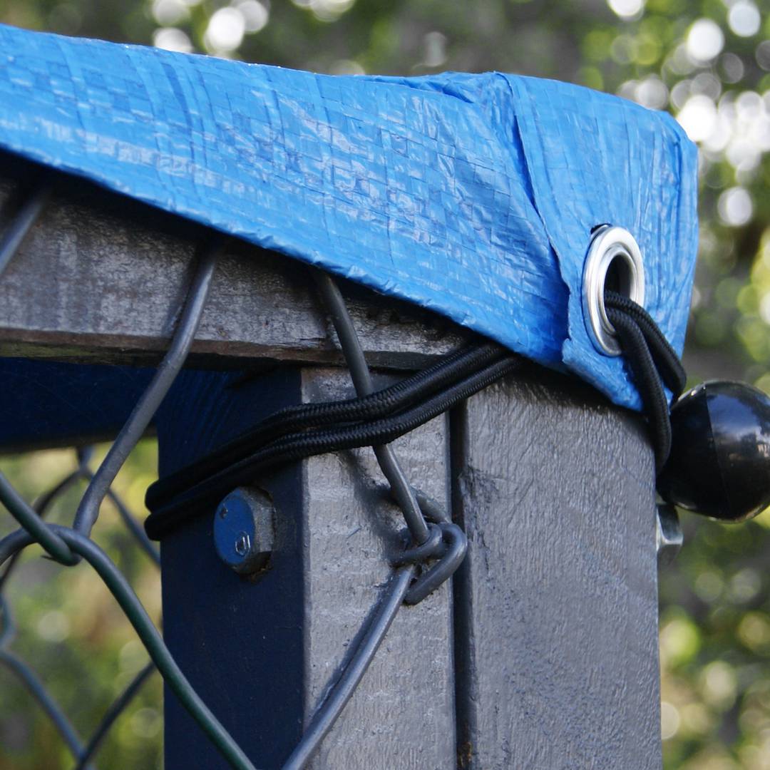 Luifel waterdicht beschermingsdoek dubbelzijdig polyethyleen groen en blauw 2x3m