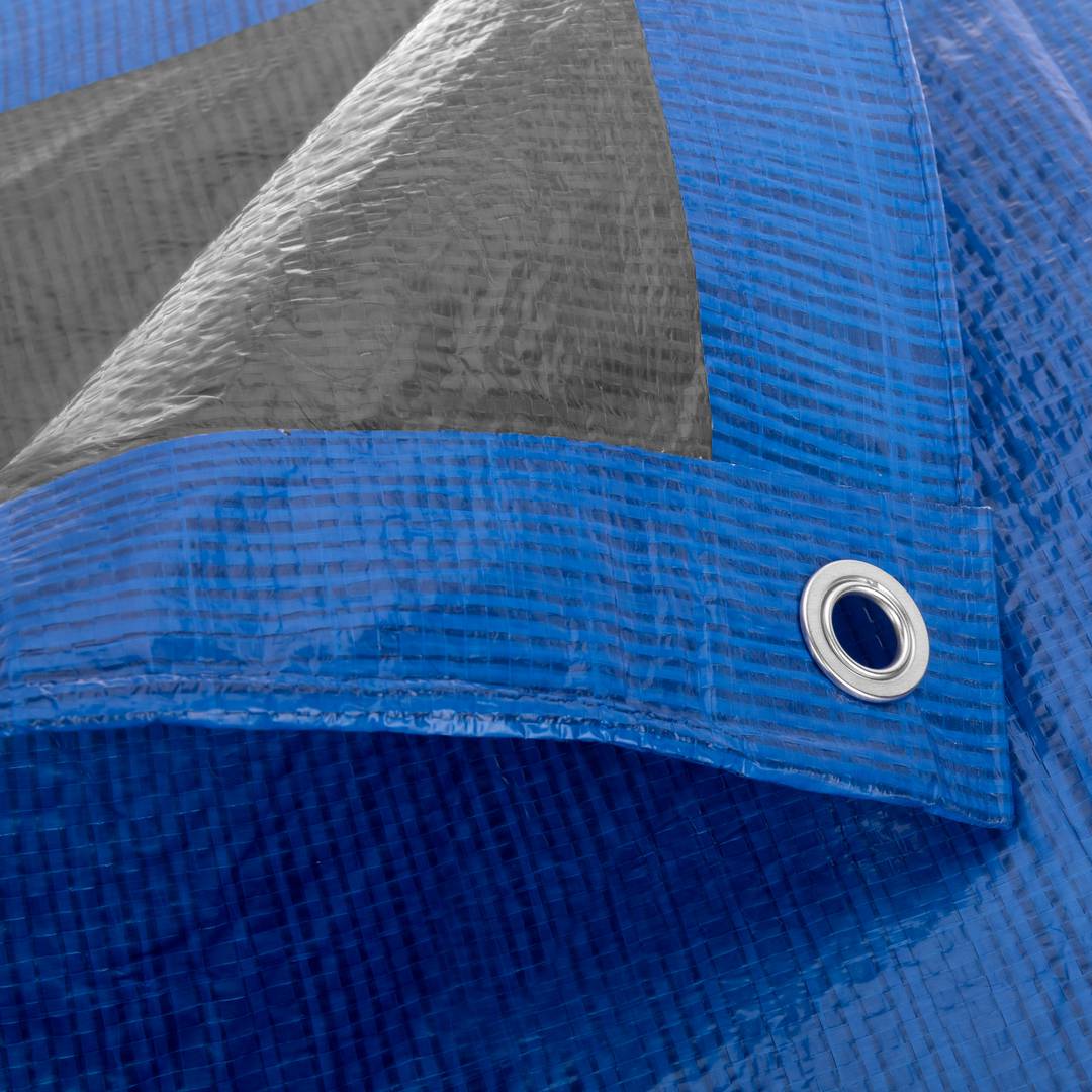 Telo di protezione impermeabile per tende da sole bifacciale in polietilene verde e blu 10x15m