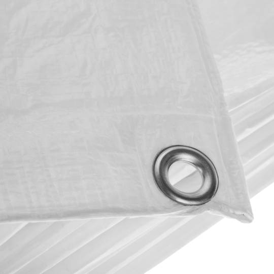 Toldo em tela dupla face impermeável de polietileno branco 4x5m