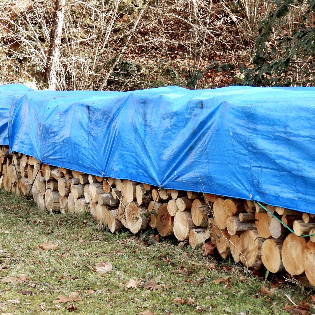 Luifel waterdicht beschermingsdoek dubbelzijdig polyethyleen groen en blauw 5x8m