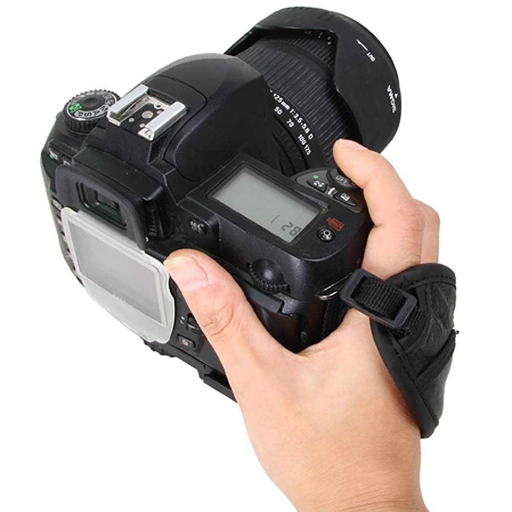 Impugnatura doppio cinturino in pelle fotocamera mini