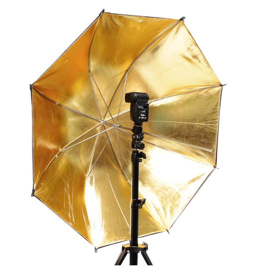 Paraguas reflector dorado para fotografía de 180cm